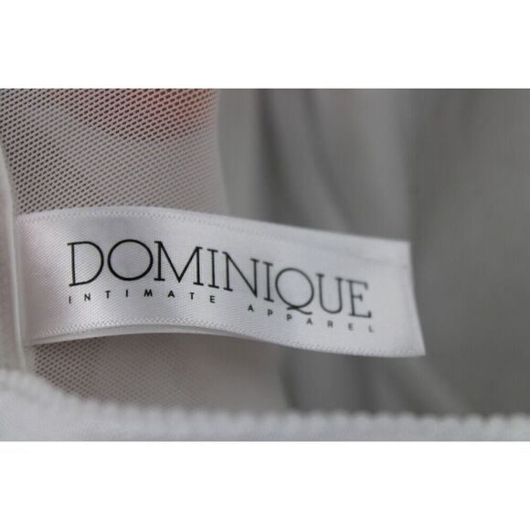 Dominique Juliette Satin Longline Corset Bra 42D White w/Garters 8950 NWT - Picture 8 of 9